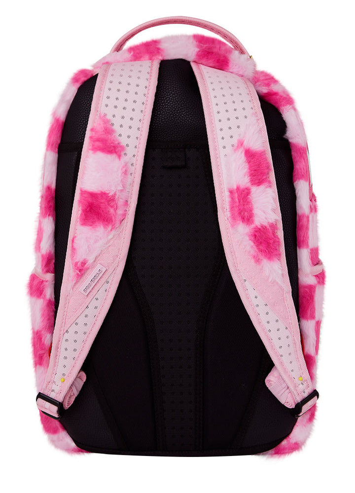 Sprayground Pink Furry Check DLXSF Backpack In Pink