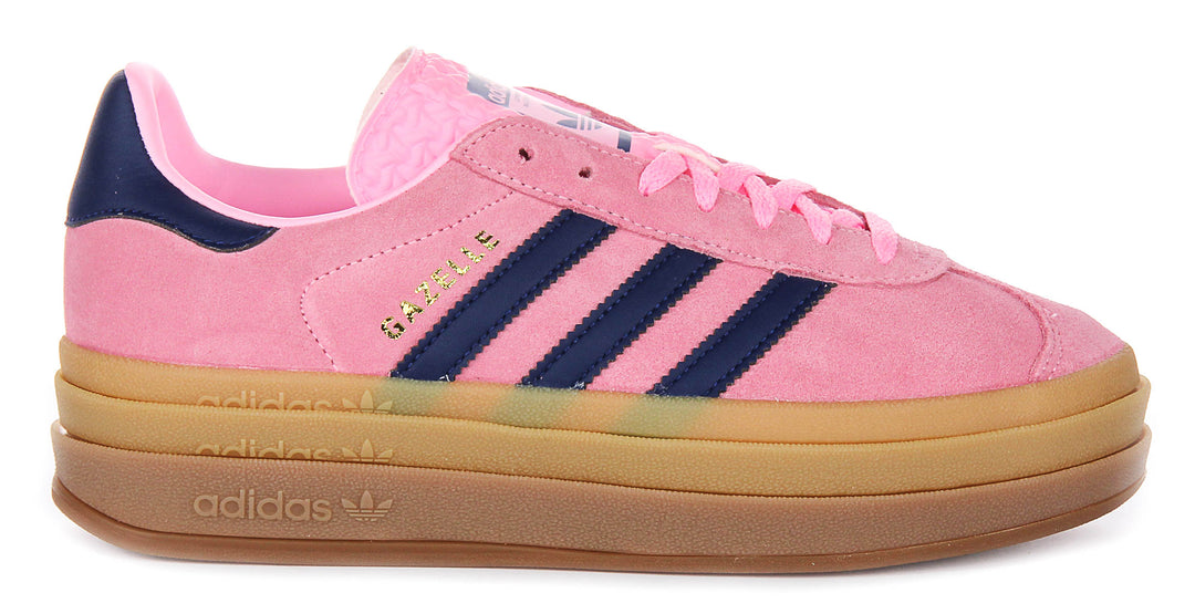 Adidas Gazelle Bold In Pink Navy For Women | Platform Trainers 4feetshoes Adidas Gazelle Bold In Pink Navy For Women | Platform Trainers 4feetshoes