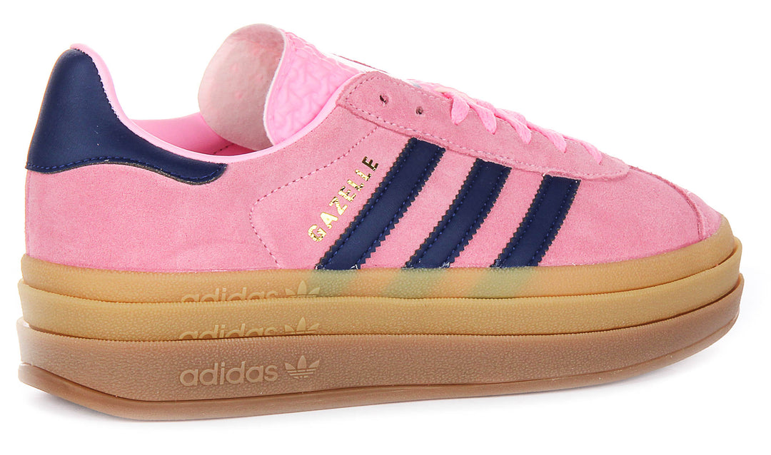 Adidas Gazelle Bold In Pink Navy For Women | Platform Trainers 4feetshoes Adidas Gazelle Bold In Pink Navy For Women | Platform Trainers 4feetshoes