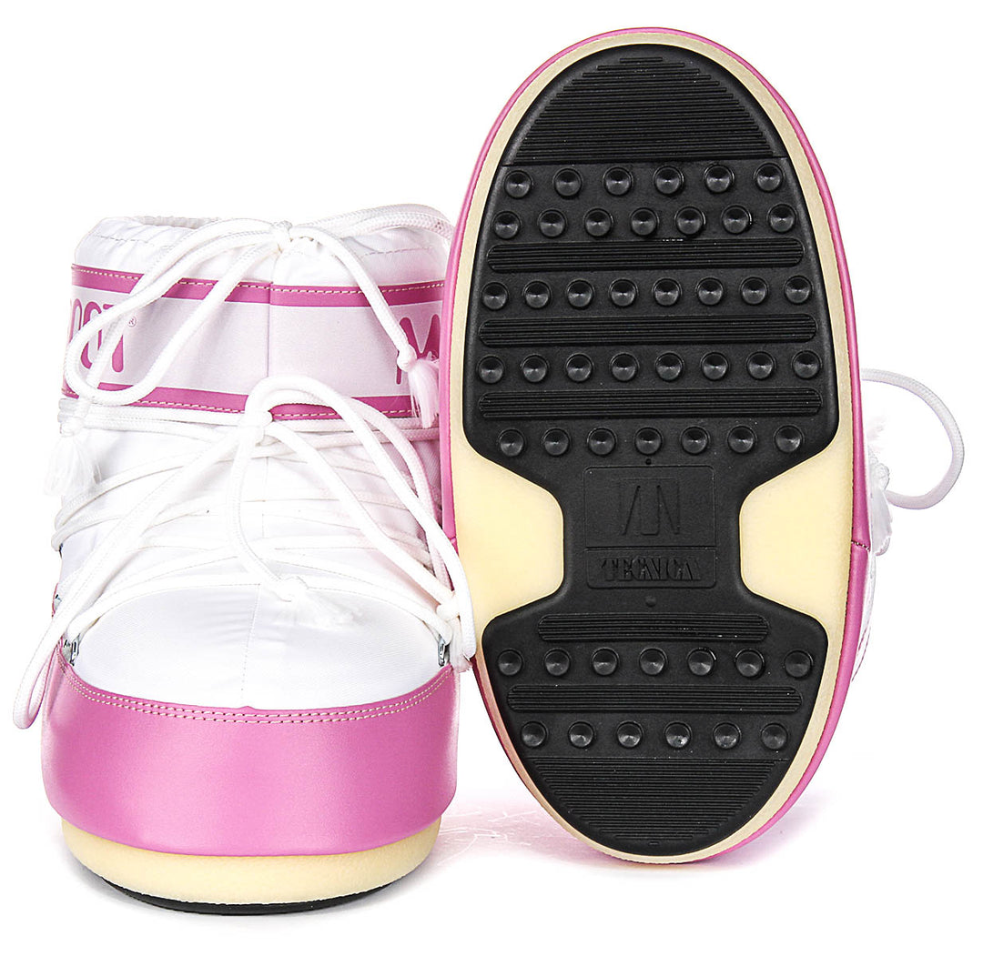 Moon Boot Icon Low Nylon In Pink White For Women