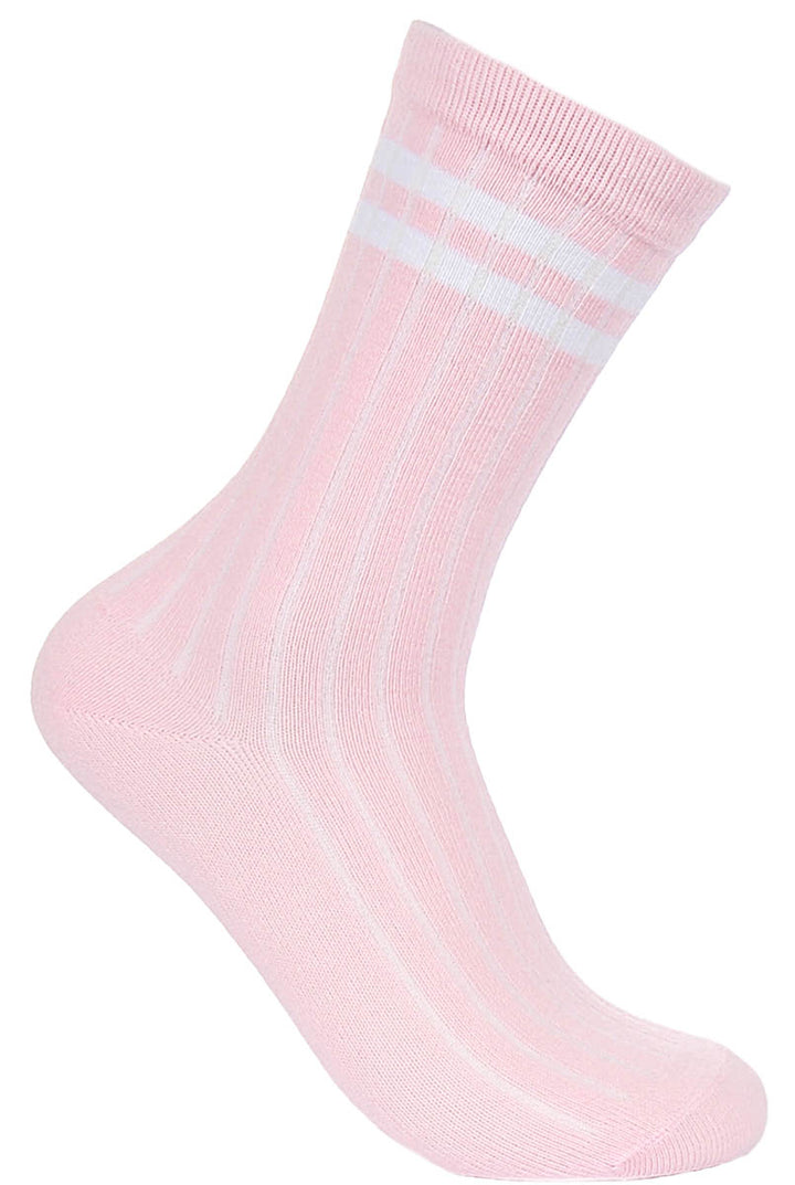 Justinreess England 2P Stripe W In Pink White For Women