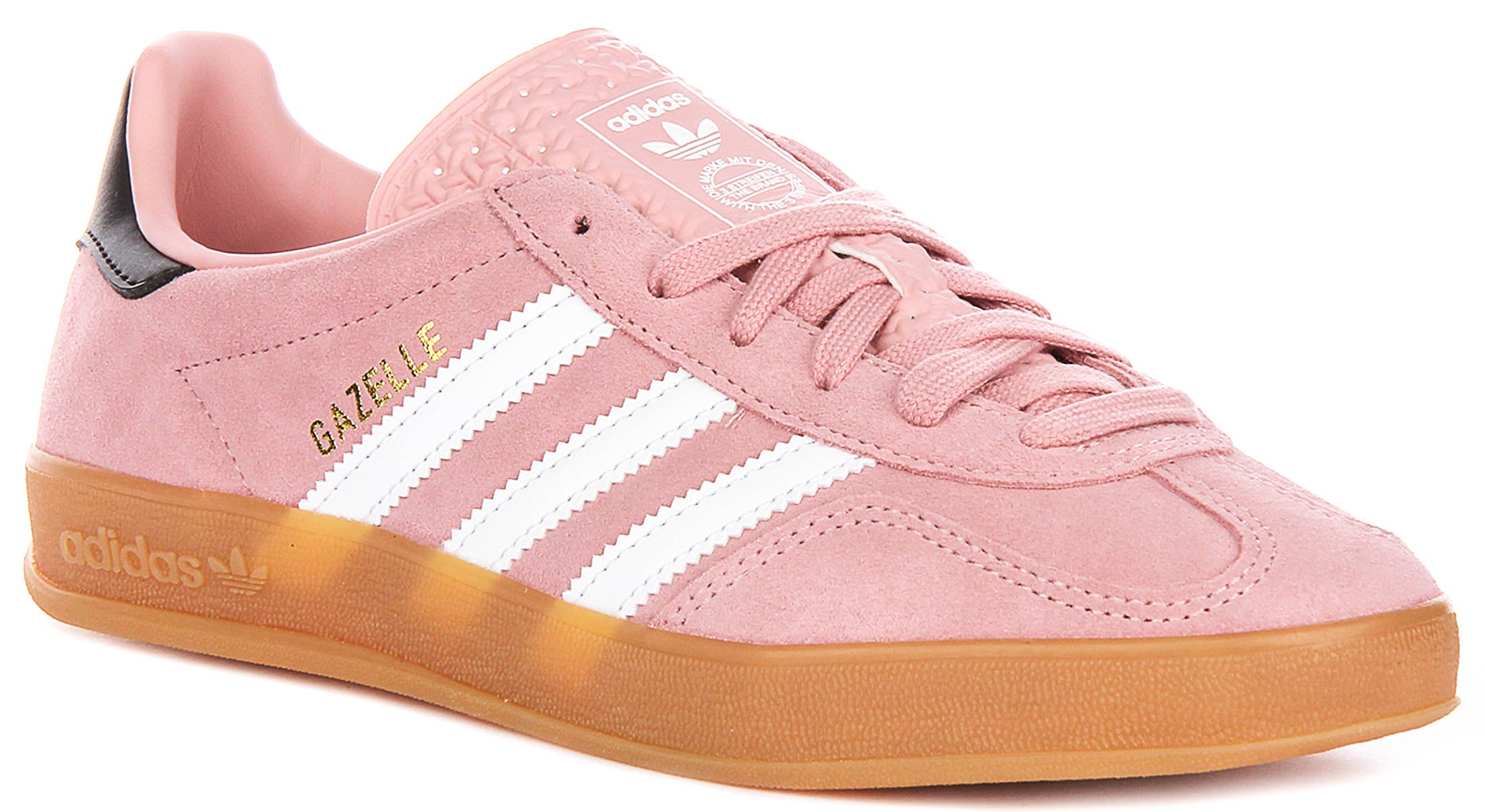 Adidas Gazelle Indoor In Pink White For Youth | Lace up Trainers