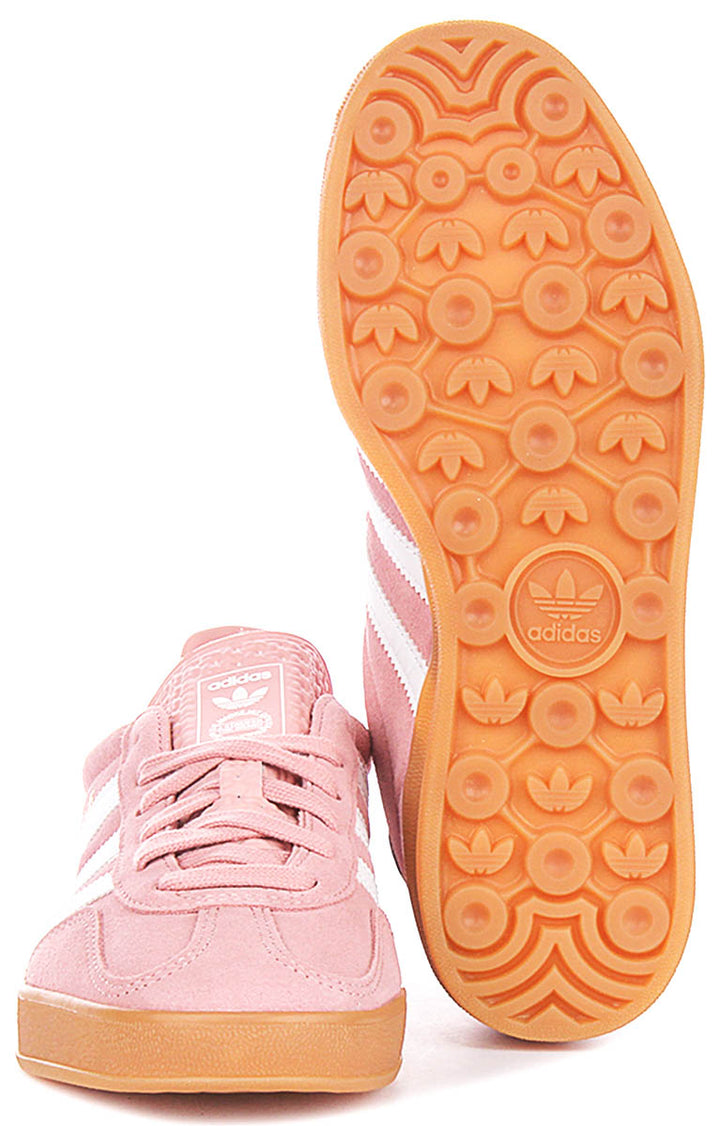 Adidas Gazelle Indoor In Pink White For Youth