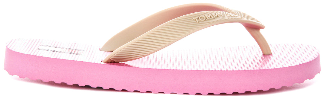 Tommy Hilfiger Logo Sandal In Pink White For Women
