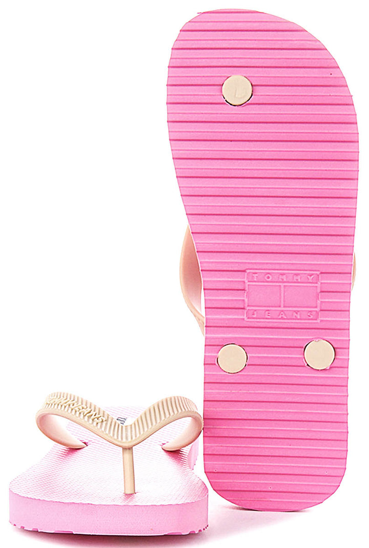 Tommy Hilfiger Logo Sandal In Pink White For Women