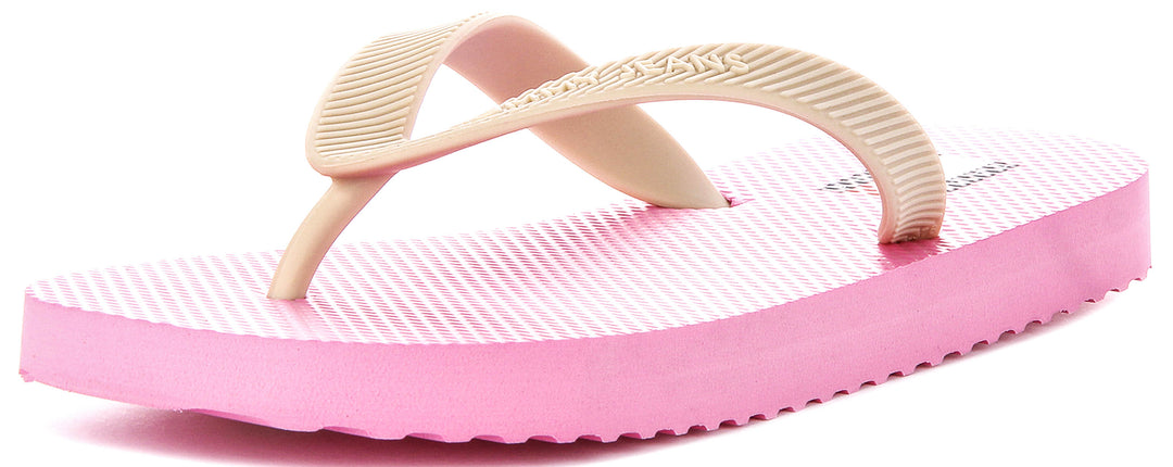 Tommy Hilfiger Logo Sandal In Pink White For Women