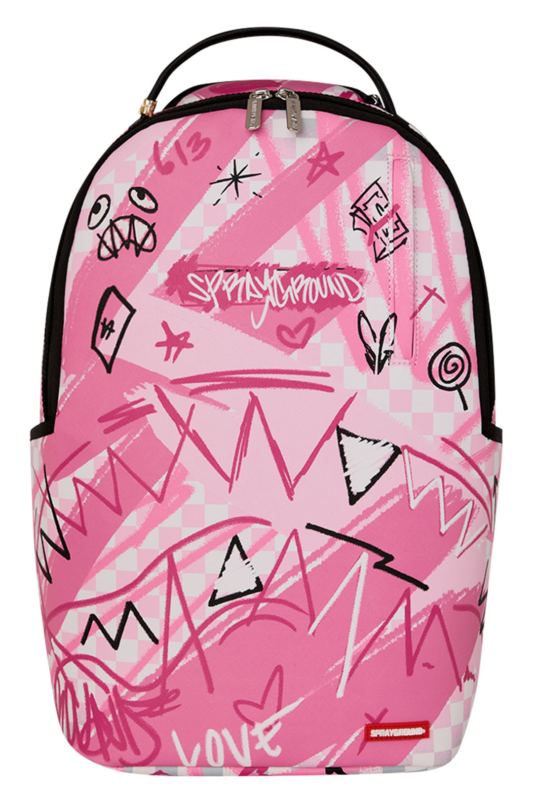 Sprayground Broken Hearts Club Backpack In Pink White