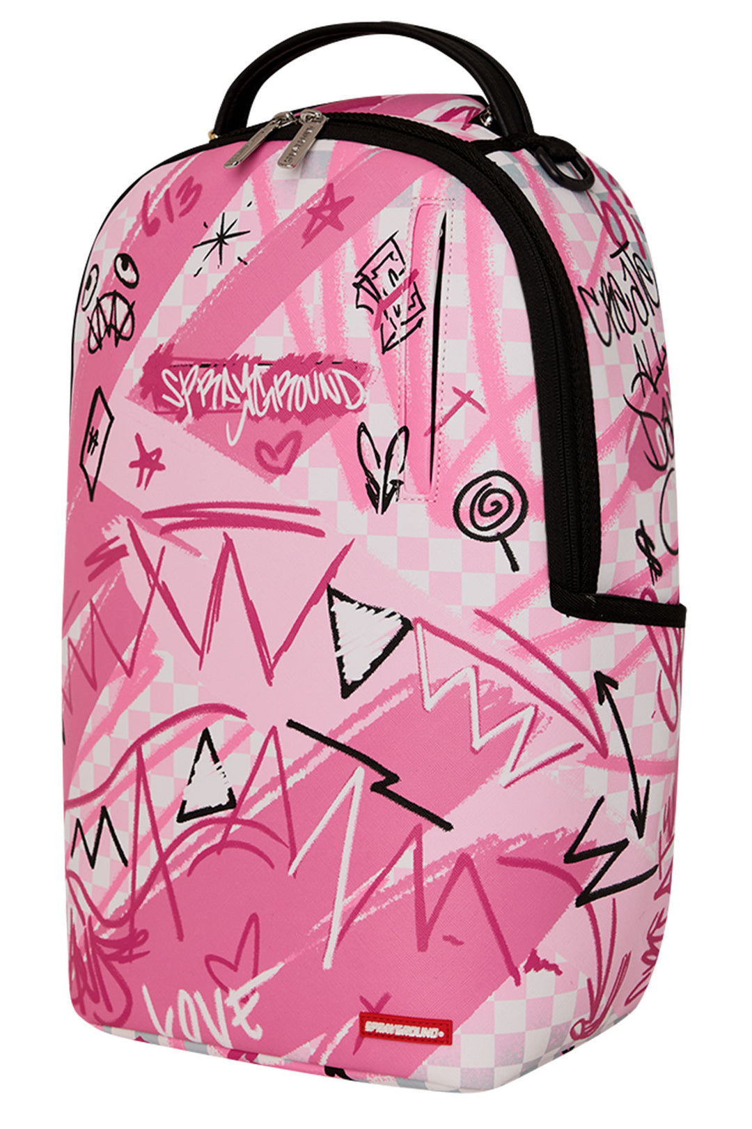 Sprayground Broken Hearts Club Backpack In Pink White