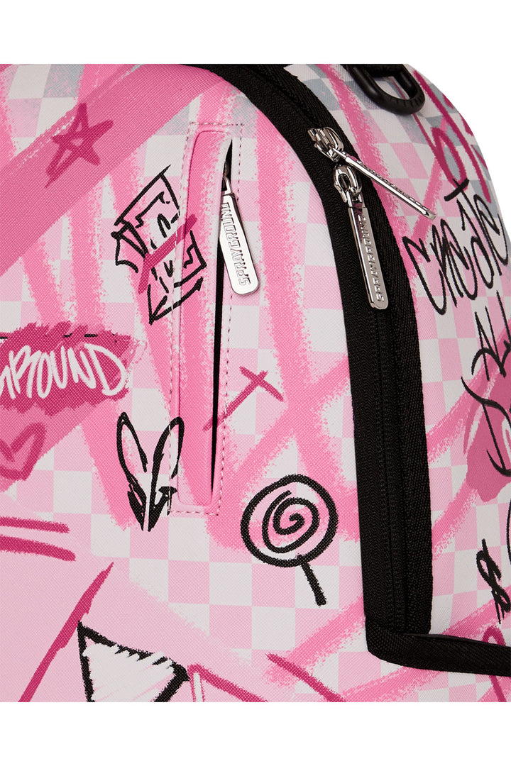 Sprayground Broken Hearts Club Backpack In Pink White