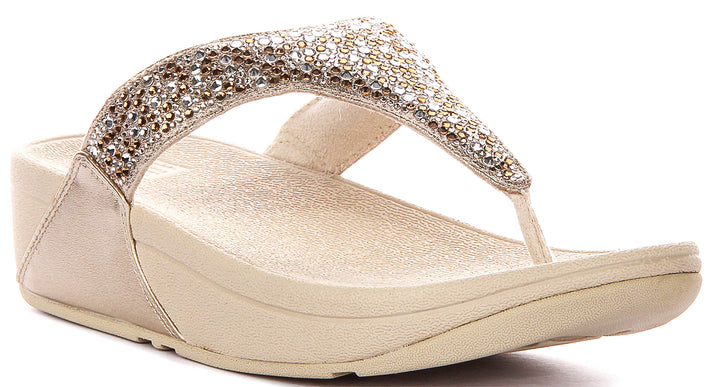 Fitflop Lulu Toe In Platino Glitter For Women
