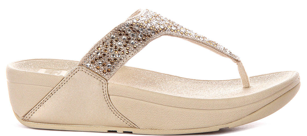 Fitflop Lulu Toe In Platino Glitter For Women