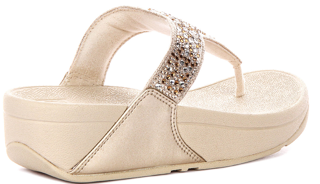 Fitflop Lulu Toe In Platino Glitter For Women