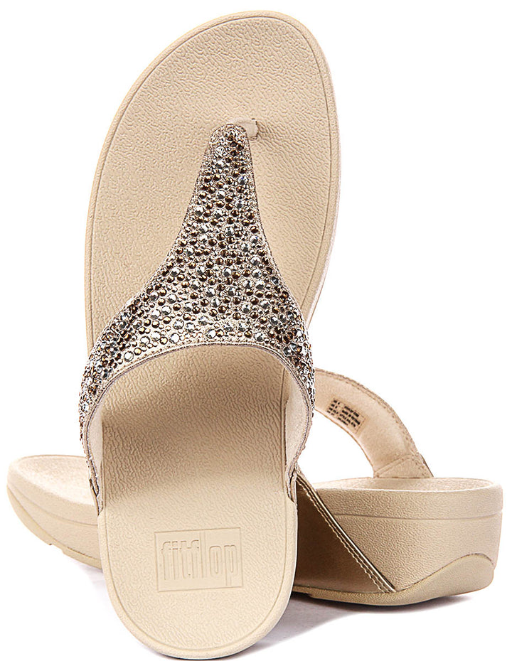 Fitflop Lulu Toe In Platino Glitter For Women