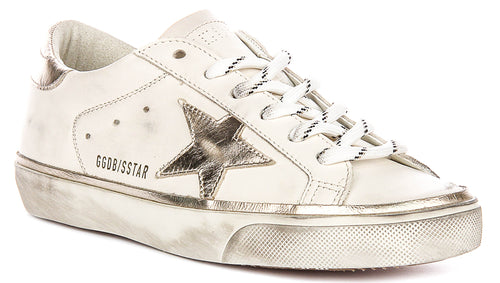 Golden Goose Super Star In White Platinum For Women