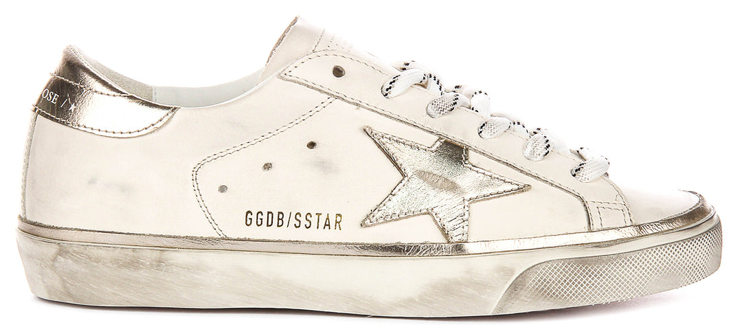 Golden Goose Super Star In White Platinum For Women