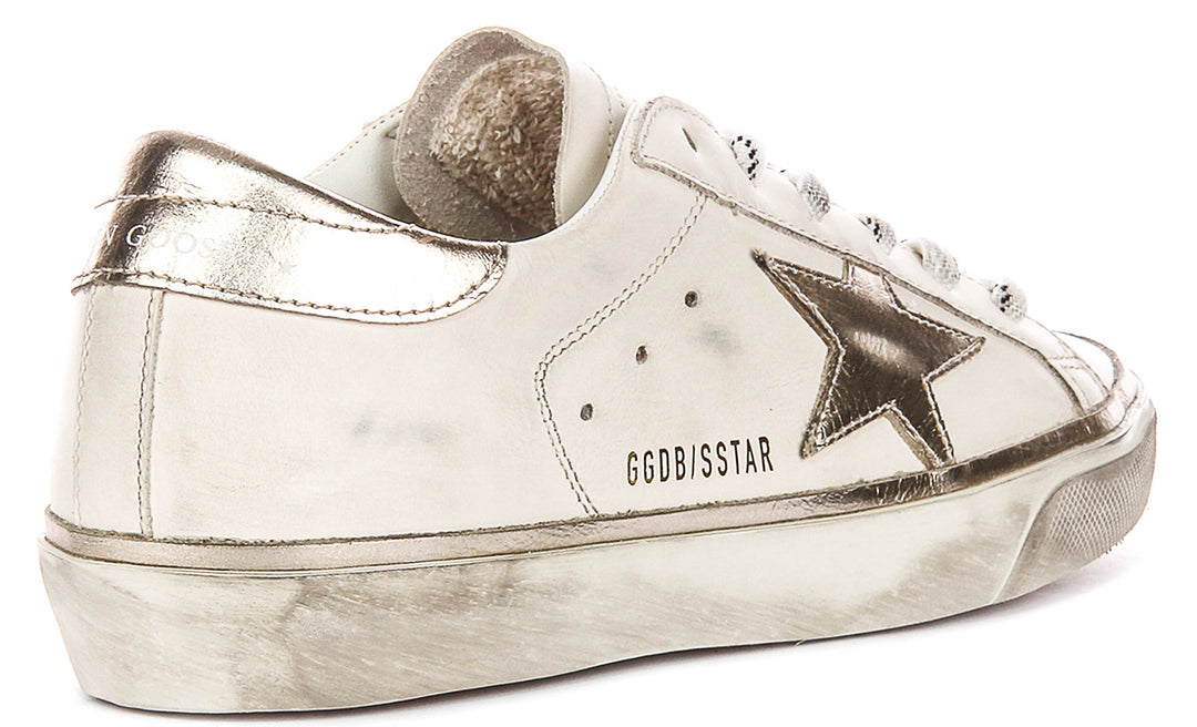 Golden Goose Super Star In White Platinum For Women
