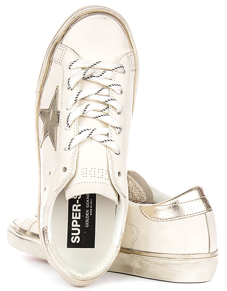 Golden Goose Super Star In White Platinum For Women
