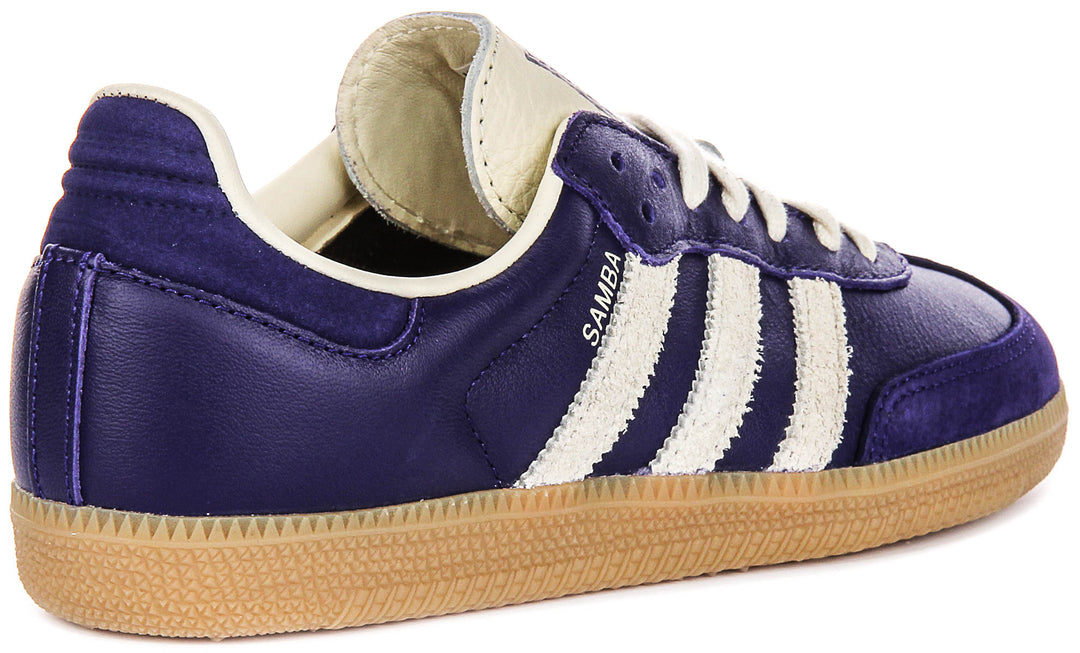 Adidas Samba OG Women In Purple OffWhite | Leather LaceUp Trainers 4feetshoes Adidas Samba OG Women In Purple OffWhite | Leather LaceUp Trainers 4feetshoes