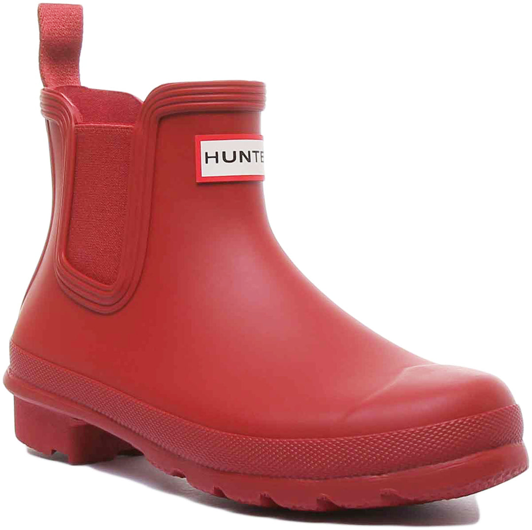 Hunter Original Bota Chelsea para mujer en rojo