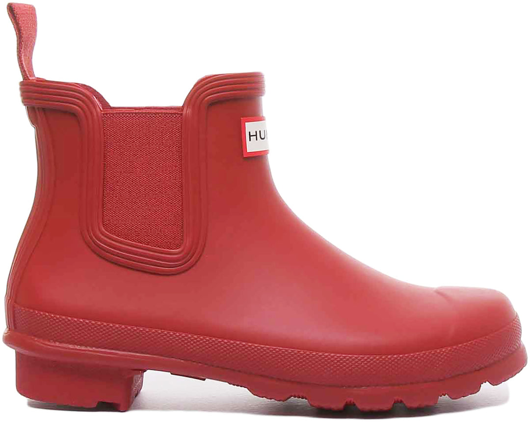 Hunter Original Bottines Chelsea pour femmes en rouge