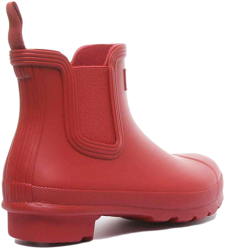 Hunter Original Stivale Chelsea da donna in rosso