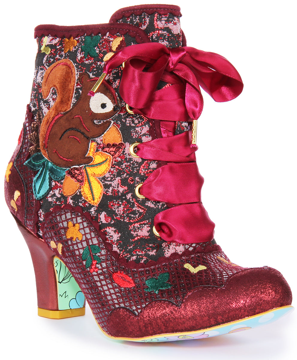 Irregular Choice Squirrel Away Scarpe con tacco medio da donna in rosso