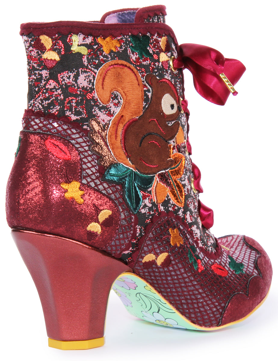 Irregular Choice Squirrel Away Scarpe con tacco medio da donna in rosso