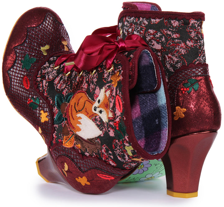 Irregular Choice Squirrel Away Scarpe con tacco medio da donna in rosso