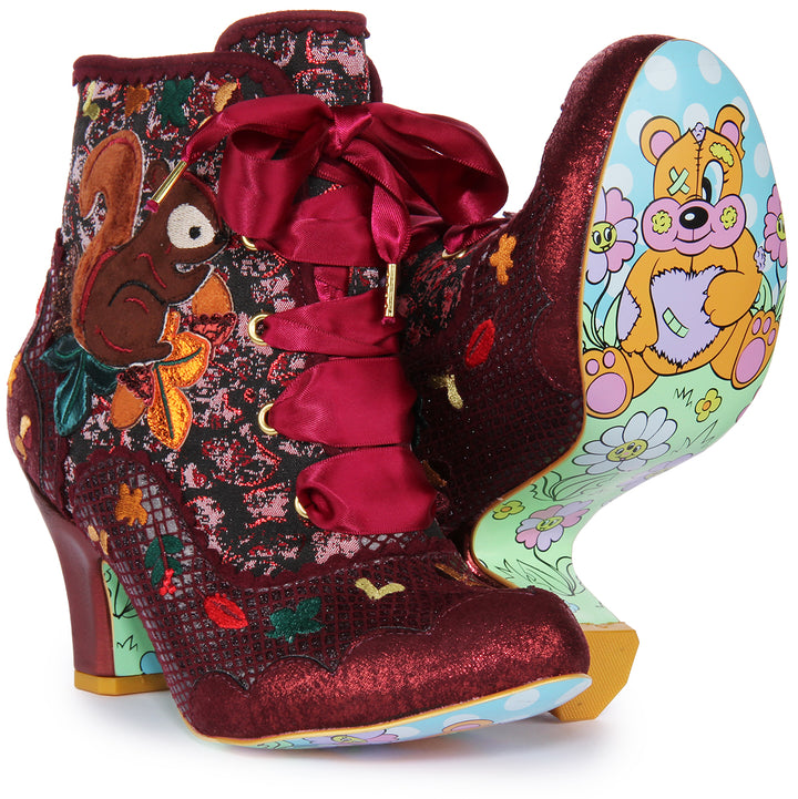 Irregular Choice Squirrel Away Chaussures à talon moyen pour femmes en rouge