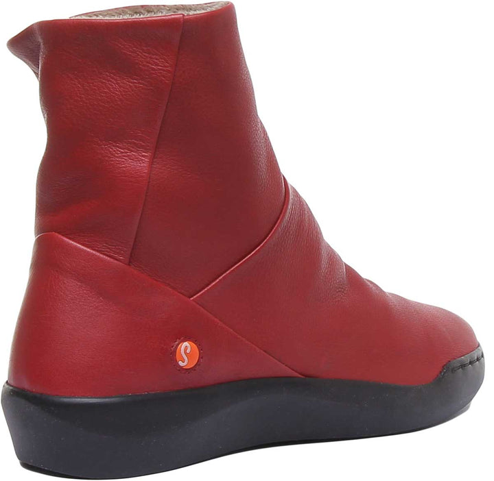 Softinos Bler550 Soft Ankle Boots In Red For Women