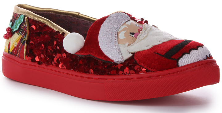 Irregular Choice Sparkly Clause In Red For Women