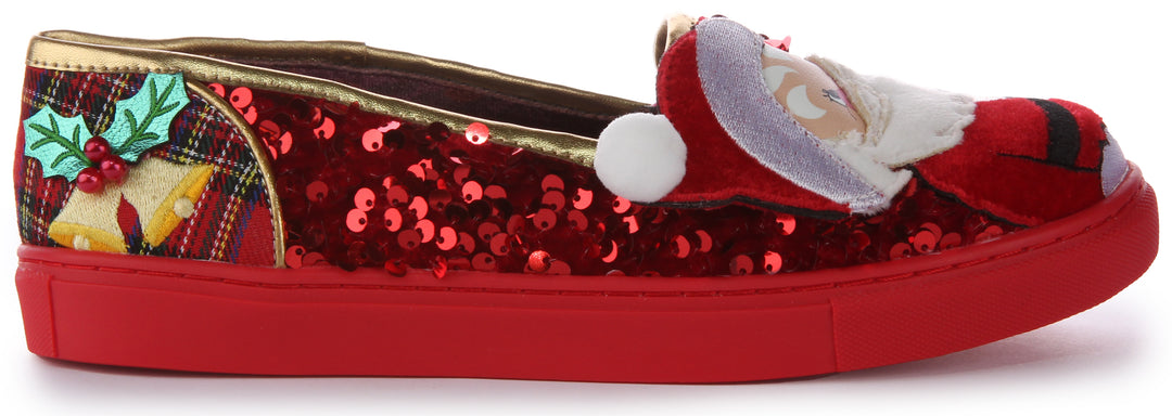 Irregular Choice Sparkly Clause In Red For Women
