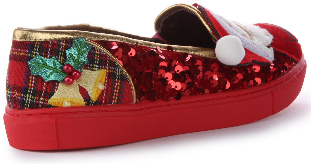 Irregular Choice Sparkly Clause Damen Sneaker aus Anderem Material Rot