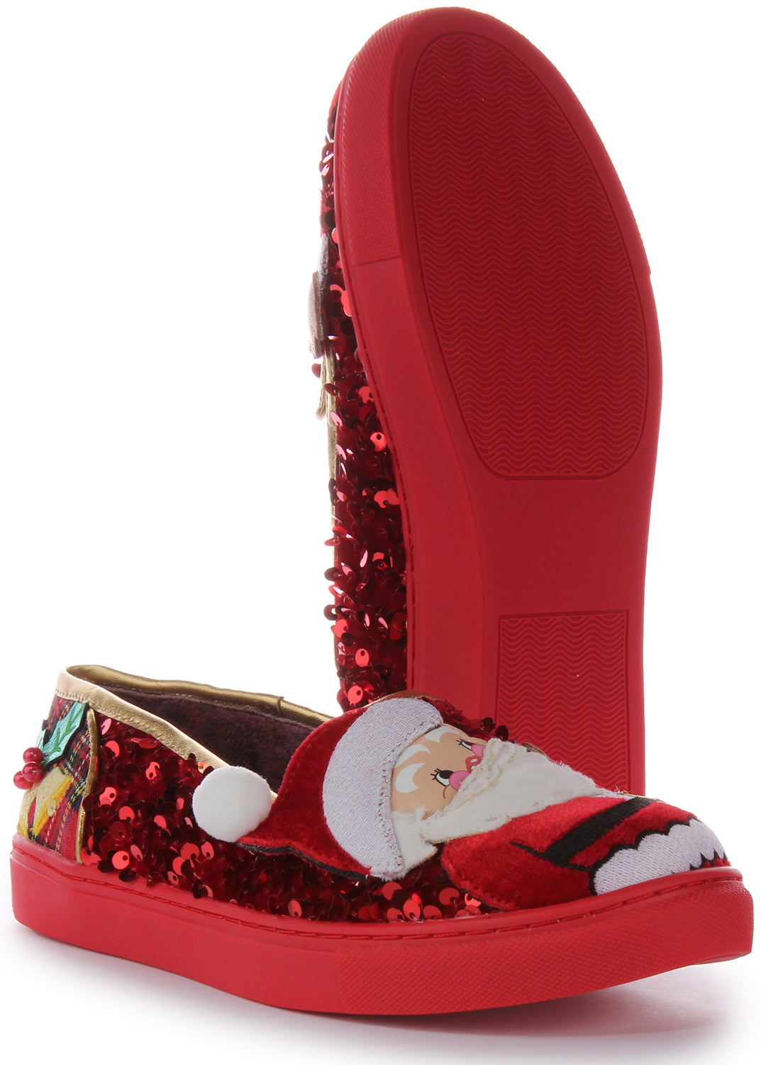 Irregular Choice Sparkly Clause In Red For Women