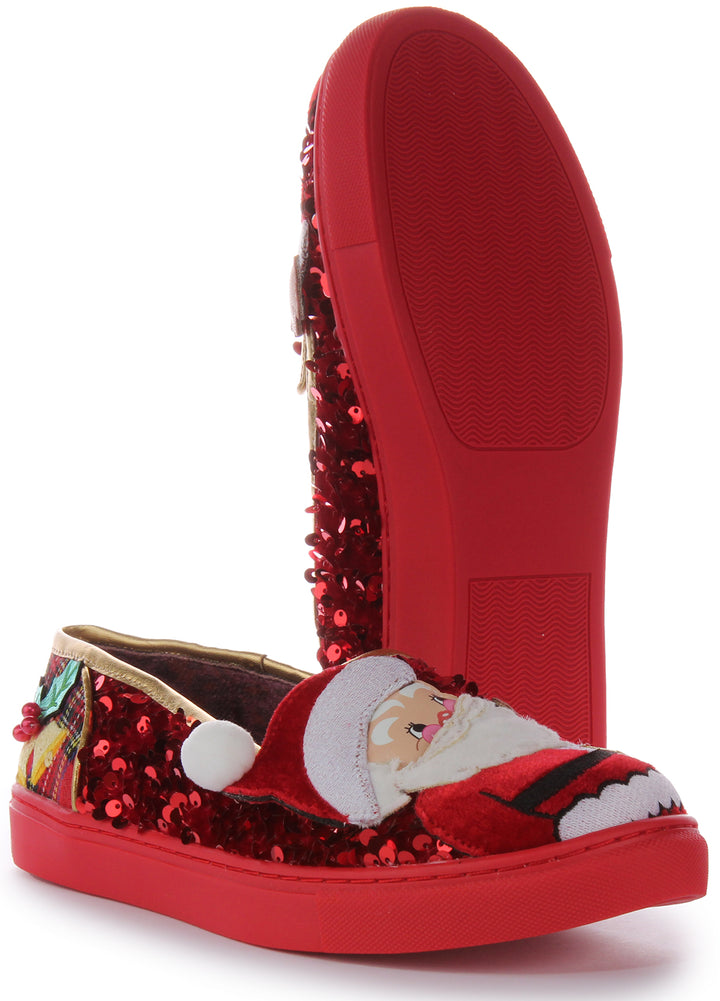 Irregular Choice Sparkly Clause Damen Sneaker aus Anderem Material Rot