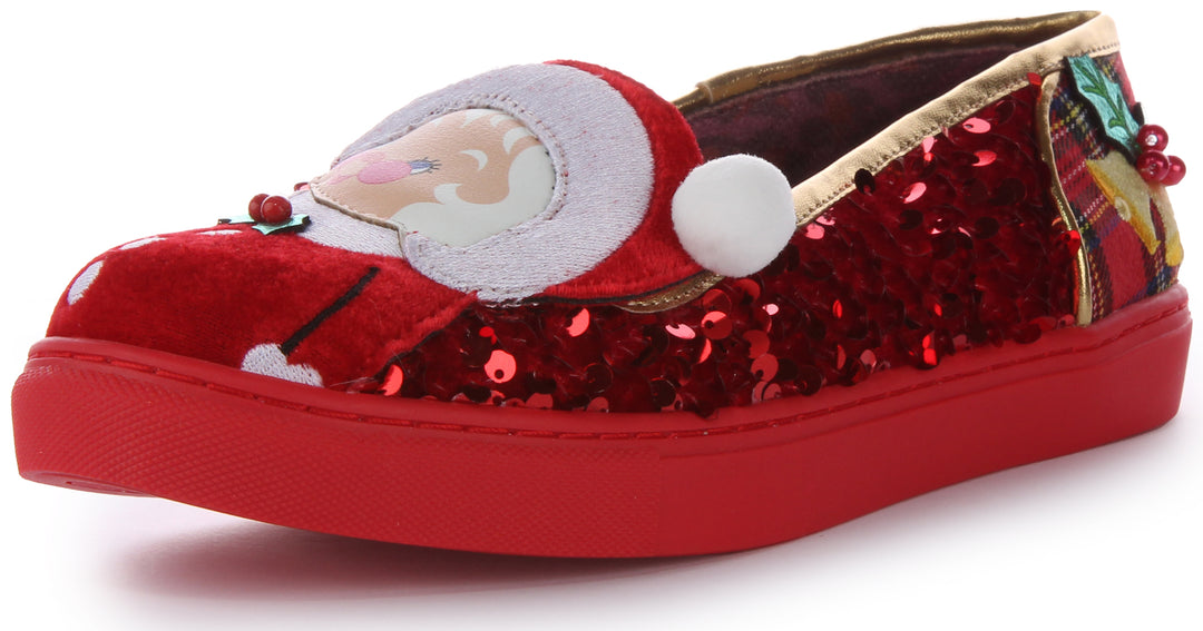 Irregular Choice Sparkly Clause In Red For Women