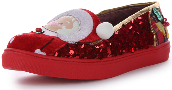 Irregular Choice Sparkly Clause Damen Sneaker aus Anderem Material Rot