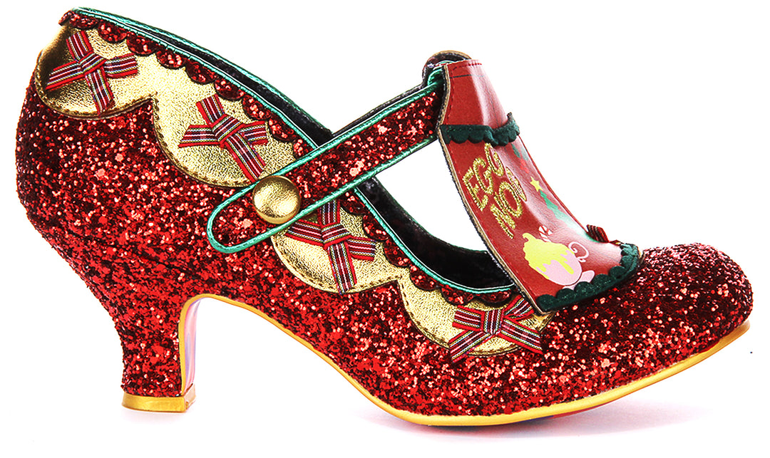 Irregular Choice Eggcellent T Bar In Red