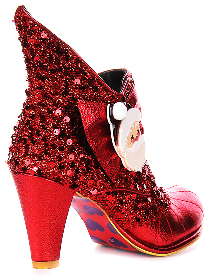 Irregular Choice Fancyclaus Ankle Boots In Red For Women