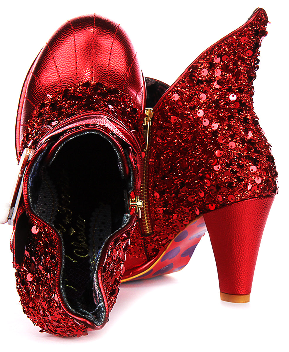 Irregular Choice Fancyclaus Ankle Boots In Red For Women