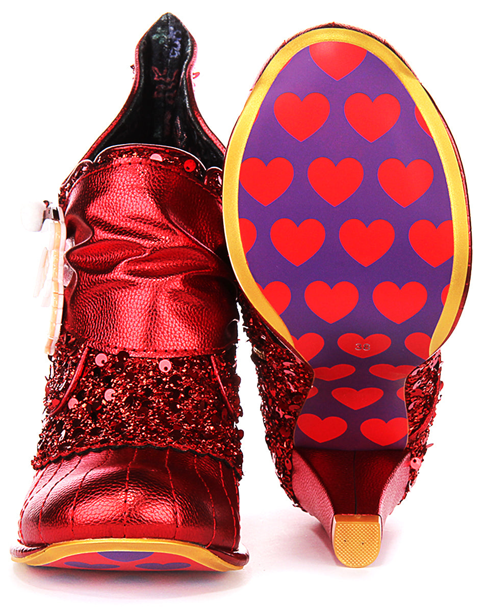 Irregular Choice Fancyclaus Ankle Boots In Red For Women