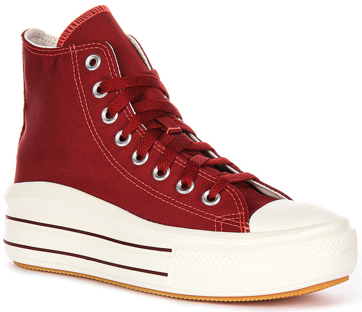 Converse All Star Move High A12586C In Red for Women