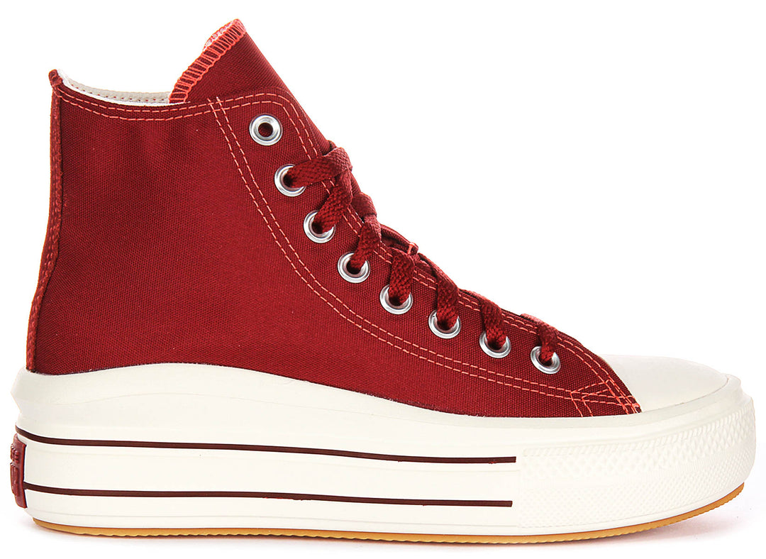 Converse All Star Move High A12586C In Red for Women