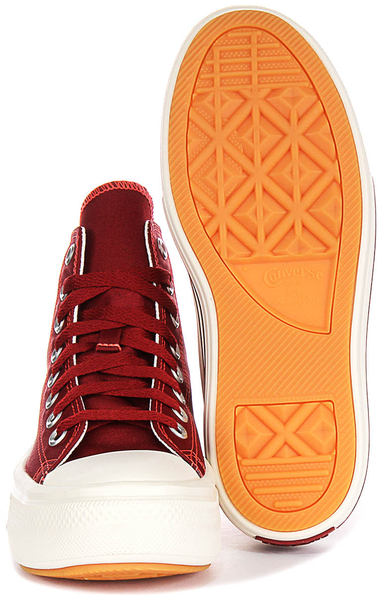 Converse All Star Move High A12586C In Red for Women