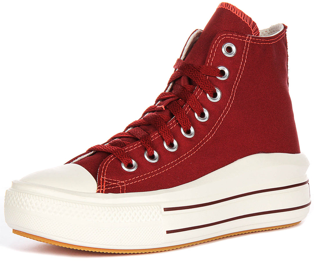 Converse All Star Move High A12586C In Red for Women