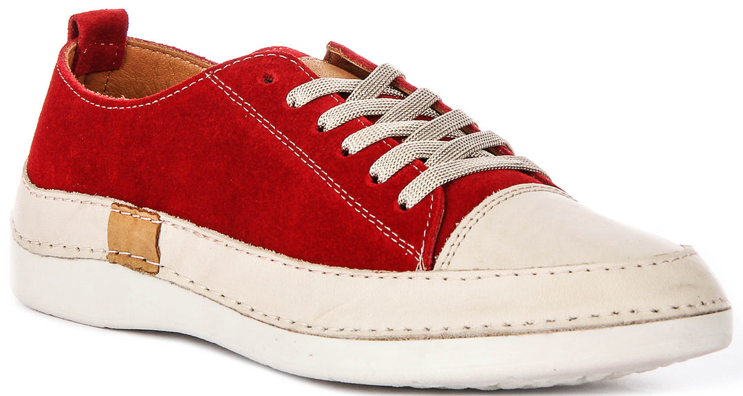 Justinreess England Sammy Suede In Red For Women