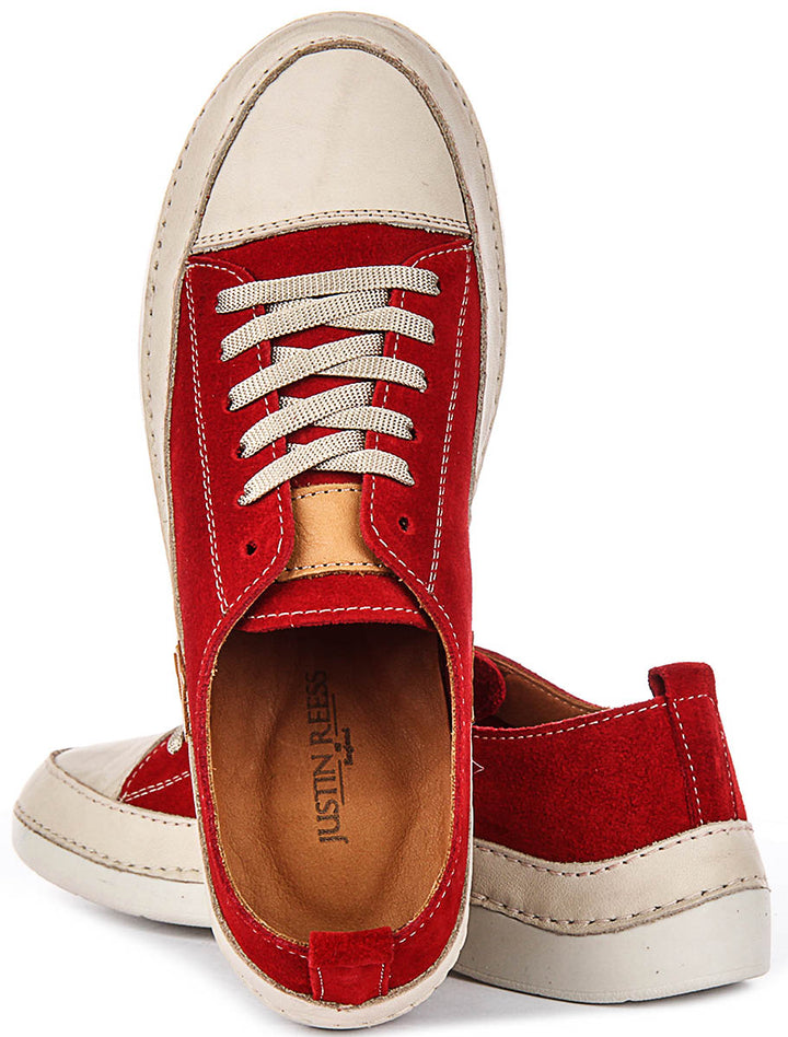 Justinreess England Sammy Suede In Red For Women