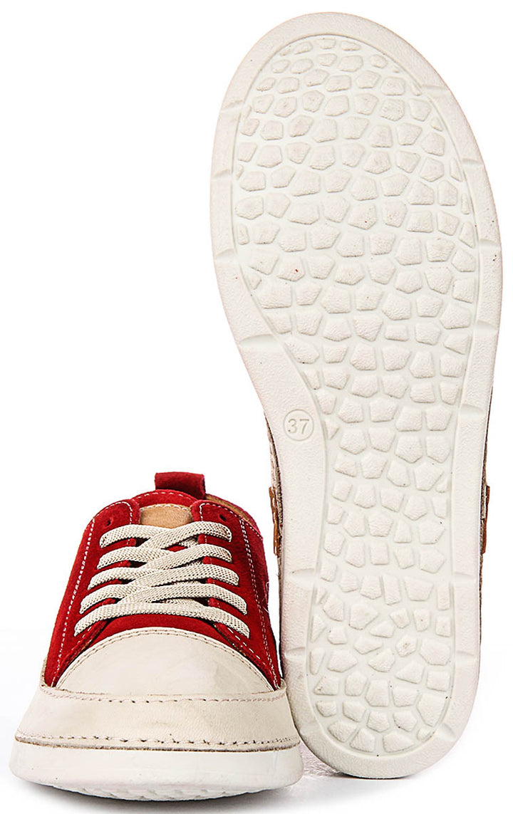 Justinreess England Sammy Suede In Red For Women