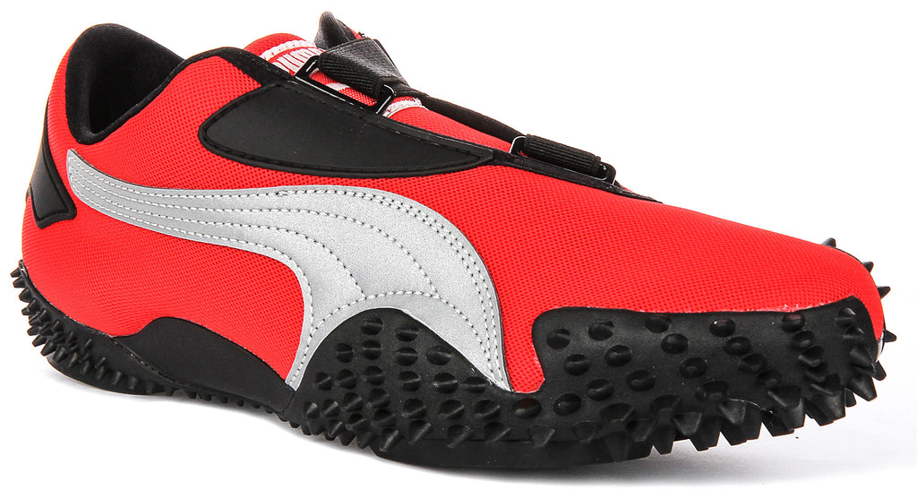 Puma Mostro Og In Red Silver Black | Strap Over Spike Low Trainers