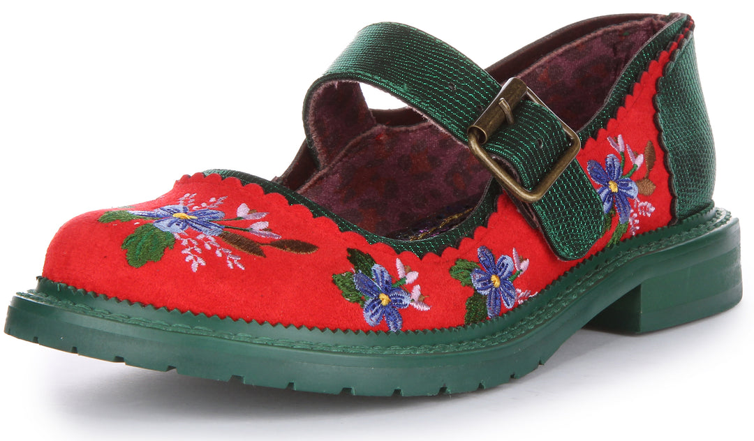 Irregular Choice Hilltop House In Red Floral For Women